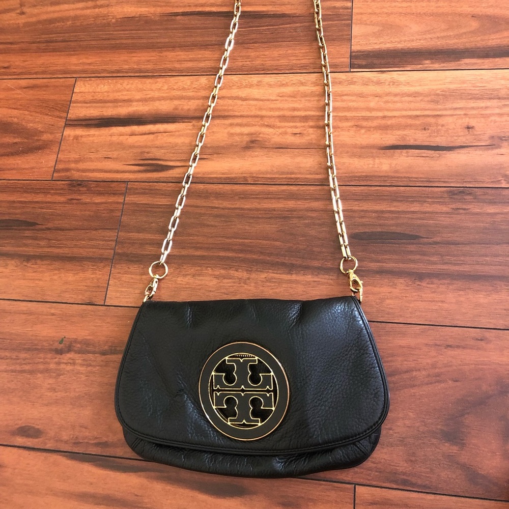 Authentic Tory Burch Black Flap Crossbody purse